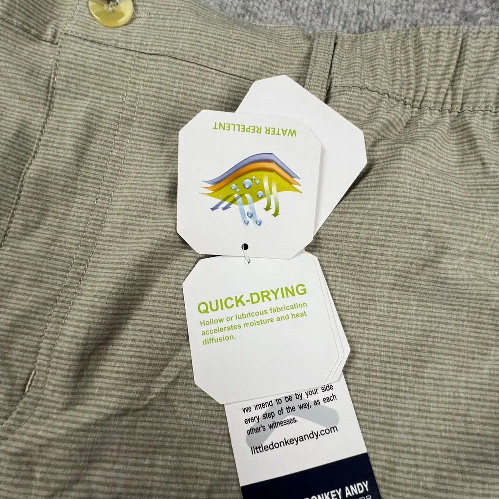 Little Donkey Andy Mens Khaki Water Repellent Quick Dry Hiking Shorts Size 38